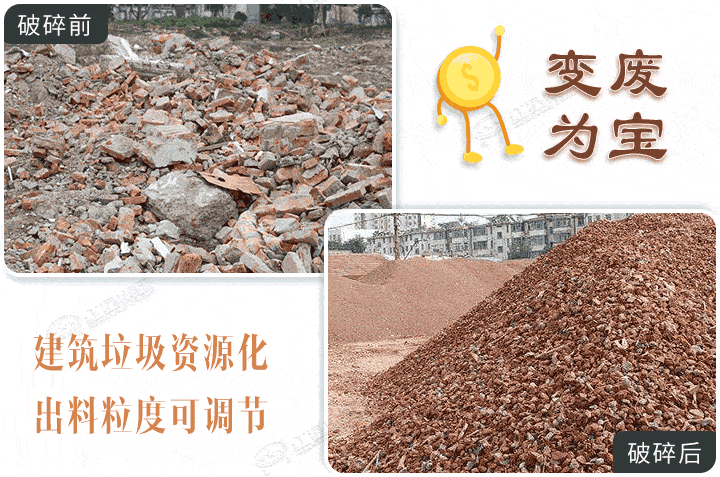 建筑垃圾破碎前后，還能運用到建筑骨料中